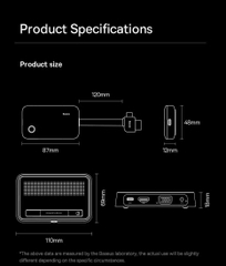 Bộ Truyền Hình Ảnh Qua HDMI Không Dây Baseus 4K Wireless Display Dongle Adapter Cho Smartphone/ iPad/ Macbook