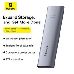 Box Đựng Ổ Cứng Di Động SSD M.2 Baseus FlyJoy Series SSD Enclosure Type C 3.2 Gen2 (New Upgrade Version, M.2 NVMe and SATA 2280, 2260, 2242, 2230)