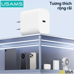 Bộ củ sạc điện thoại Usams OY Fast Charger Kit C-L 20W (US) - Trắng