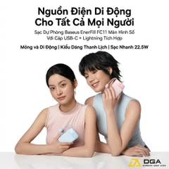 Pin dự phòng Baseus EnerFill FC11 Digital Display Power Bank with Dual Built-in Cables 10000mAh 22.5W Beige (E0027R0B) (CCC / 3C Certification)