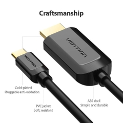 Cáp Chuyển Type-C to HDMI Vention CGUBH 4K (HDMI 1.4, 2m, 4K@30Hz, Thunderbolt3)