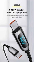 Cáp sạc 100W Baseus Display Fast Charging Data Cable Type-C to Type-C siêu nhanh