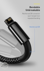 Cáp sạc 2.4A, siêu bền Baseus Tungsten Gold USB to Lightning dùng iPhone/iPad