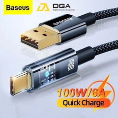 Cáp tự ngắt 100W Baseus USB to Type C 100W Explorer Series Auto Power-Off Fast Charging Data Cable