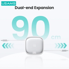 Cáp Sạc Nhanh 60W dây rút USAMS U87 C to C (Kèm hộp đựng đa năng)