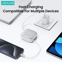 Cáp Sạc Nhanh 60W dây rút USAMS U87 C to C (Kèm hộp đựng đa năng)