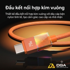 Cáp Sạc Nhanh C to C USAMS SJ775 U93 240W (PD3.1, 1.2m, Cyberpunk Light Effect, 480Mbps)