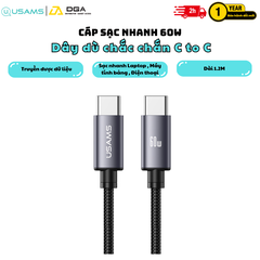 Cáp Sạc Nhanh C to C USAMS SJ769 U91 60W (1.2m, 480Mbps)