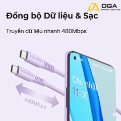 Cáp sạc nhanh Movespeed CT04 PD 60W 1M – Sạc nhanh, truyền dữ liệu 480Mbps - Chính hãng VN
