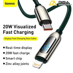 Cáp sạc nhanh Type C ra IP 20W tích hợp màn hình LED Baseus Display Fast Charging Data Cable