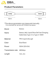 Cáp Sạc Nhanh Type C to Type C 100W Baseus Jelly Liquid Silica Gel Fast Charging Data Cable