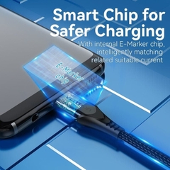 Cáp Type C (Thunderbolt) Kiêm Sạc Nhanh Vention Chuẩn USB C3.1 TAH (5A/100W, 10Gbps, 4K@60Hz, Cotton Braided, 1M)
