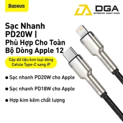 Cáp sạc nhanh C to Lightning 20W cho iPhone 12 Series Baseus Cafule Metal Series