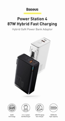 Sạc dự phòng tích hợp cóc sạc Baseus Power Station 4 Hybrid GaN công suất 10000mAh 87W  Power Bank Adaptor