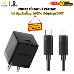 Combo Củ sạc 20W Baseus Palm 1C + Cáp SJ781 C to iPhone