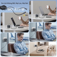 Củ sạc điện thoại Baseus EnerCore CJ21 Fast Charger with Dual Retractable Cables 3C 67W US - Đen, Model: E0120F00