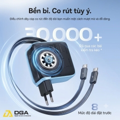 Củ sạc điện thoại Baseus EnerCore CJ21 Fast Charger with Dual Retractable Cables 3C 67W US - Đen, Model: E0120F00