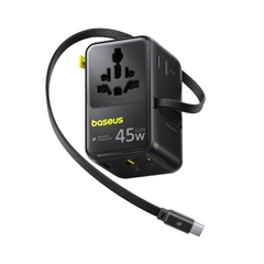 Củ Sạc Du Lịch Baseus PicoGo AG11 45W: Đa Năng 6-in-1, Tự Cuộn Dây