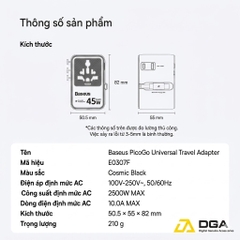 Củ Sạc Du Lịch Baseus PicoGo AG11 45W: Đa Năng 6-in-1, Tự Cuộn Dây