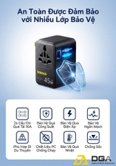 Củ Sạc Du Lịch Baseus PicoGo AG11 45W: Đa Năng 6-in-1, Tự Cuộn Dây