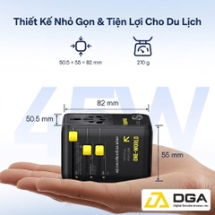 Củ Sạc Du Lịch Baseus PicoGo AG11 45W: Đa Năng 6-in-1, Tự Cuộn Dây