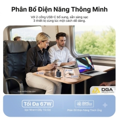 Củ Sạc Nhanh Baseus EnerCore CJ11 67W: Dây Rút Type-C 82cm Sạc Laptop Gọn Nhẹ