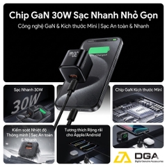 Củ Sạc Nhanh GaN 30W USAMS CC270: 2 Cổng Nhỏ Gọn, Quốc Dân