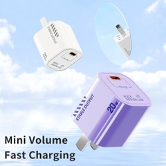 Củ Sạc Nhanh ROCK T86 Sugar Cube Series PD20W Fast Charging