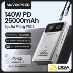 Sạc Dự Phòng Movespeed M25 PRO 25000mAh 145W Cho Laptop MacBook