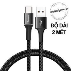 Cáp sạc nhanh BASEUS Halo Data đèn led RGB cổng sạc Type C