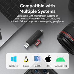 Đầu Đọc Thẻ Nhớ 2-in-1 USB3.0 A+C to SD+TF VENTION CLK (5Gbps, Max 512GB)