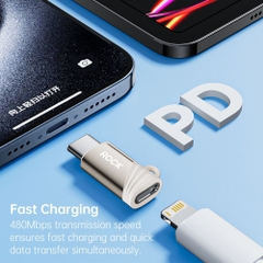 Đầu chuyển OTG ROCK SPACE L12 USB-C to Lightning