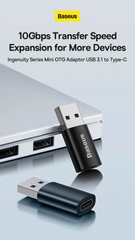 Đầu Chuyển USB Sang Type C tốc độ cao Baseus Ingenuity Series Mini OTG Gen2