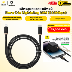 Cáp Sạc Nhanh Baseus Dura Series C to Lightning 20W (480Mbps)