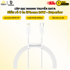 Cáp sạc nhanh iPhone C to Lightning Baseus Superior Series PD 20W truyền dữ liệu 480Mbps