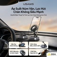 Đế Đỡ Điện Thoại Hút Chân Không + Từ Tính USAMS ZJ093 (3-Axis folding, N52 Strong magnetic adsorption, 720° Rotation)