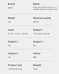 Đế Sạc Không Dây 4-in-1 15W ROCK W52 Multifunctional