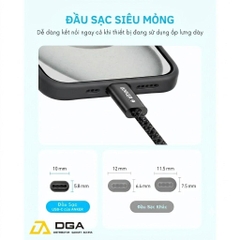 Cáp Sạc Nhanh C to C ANKER Zolo A8060 240W (480Mbps, Nylon Braided) - 1M
