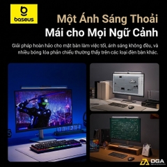 Đèn treo màn hình Baseus i-wok 3 Series Asymmetric Light Source Magnetic Screen Hanging Light (Ra > 95, i wok 3 Series)