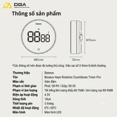 Đồng hộ hẹn giờ đếm ngược Baseus Heyo Rotation LED Countdown Timer