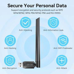 USB Wi-Fi + Bluetooth Tốc độ cao VENTION KDU/KDT ( WiFi Dual Band + Bluetooth5.0)