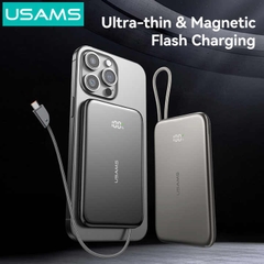 Pin sạc dự phòng USAMS CD227 20W Ultra-thin Magnetic Digital Display Power Bank With Type-C Cable - XJ Series 5000mAh
