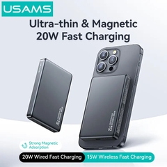 Pin Dự Phòng Không Dây USAMS CD242 10000mAh 20W (Wireless Charging 15W)