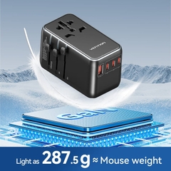 Bộ sạc du lịch Vention 4 cổng sạc C+C+C+A GaN 100W Universal Travel Adapter