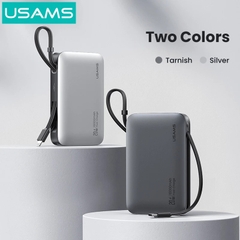 Pin sạc dự phòng USAMS CD228 20W Fast Charging Digital Display Power Bank With Type C+Lightning Cables - XR Series 10000mAh