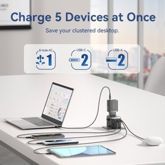 Củ sạc du lịch Vention 4 cổng sạc C+C+A+A GaN 65W Universal Travel Adapter