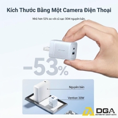 Bộ Sạc Nhanh C+A Kèm Cáp C to C VENTION FEQ 30W (GaN Charger)