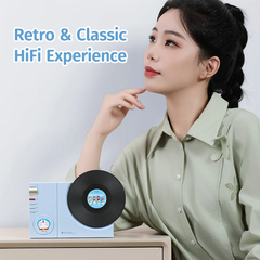Loa Di Động ROCK Doraemon Vintage Vinyl Record Player Style (Bluetooth v5.3, 6H, 1200mAh, EDR)