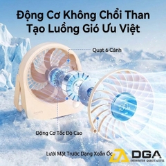 Quạt Để Bàn Cầm Tay Mini AECOOLY Chic 02 TE01 Pin 2000mAh Chạy Đến 11 Giờ 4 Tốc Độ Gió Siêu Mát Tiện Lợi