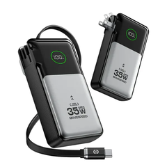 Củ sạc kiêm sạc dự phòng 3-in-1 Movespeed MSP13 | 35W | 10000mAh | Bạc